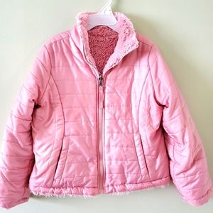 Jacket reversible for 5 years old girl with zipper.